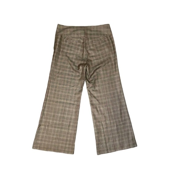 Diane von Furstenberg Sinatra Plaid Cropped Flare Leg Trousers Size 8 - Picture 3 of 6